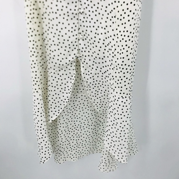 Sienna Sky Button Front High Low Midi Dress Polka Dot White Black Size Large - Picture 3 of 8